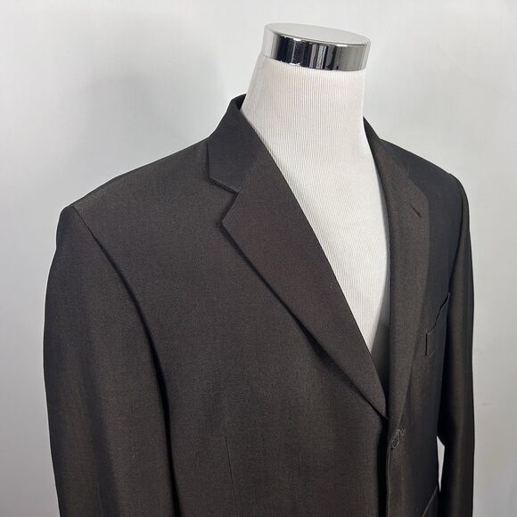 Lineage 46R Sport Coat Brown Three Button Lined Double Vented Poly Rayon Blend - Picture 1 of 8